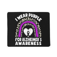 Alzheimers I Wear Purple For Alzheimers Awareness Rainbow Mousepad