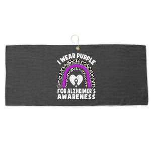 Alzheimers I Wear Purple For Alzheimers Awareness Rainbow Large Microfiber Waffle Golf Towel