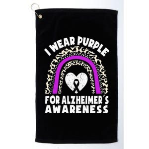 Alzheimers I Wear Purple For Alzheimers Awareness Rainbow Platinum Collection Golf Towel