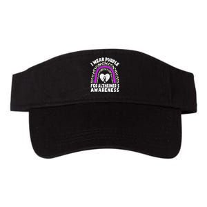 Alzheimers I Wear Purple For Alzheimers Awareness Rainbow Valucap Bio-Washed Visor