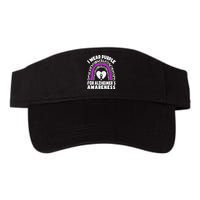 Alzheimers I Wear Purple For Alzheimers Awareness Rainbow Valucap Bio-Washed Visor