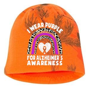 Alzheimers I Wear Purple For Alzheimers Awareness Rainbow Kati - Camo Knit Beanie