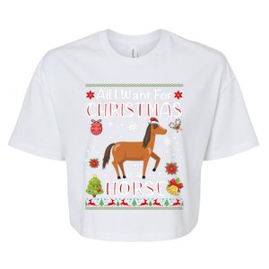 All I Want For Christmas Is A Horse Funny Xmas Holiday Gift Bella+Canvas Jersey Crop Tee