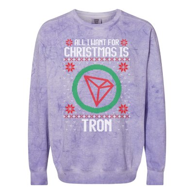 All I Want For Christmas Is Tron And Gift Colorblast Crewneck Sweatshirt