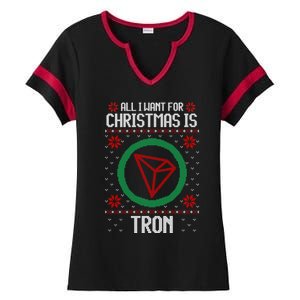 All I Want For Christmas Is Tron And Gift Ladies Halftime Notch Neck Tee