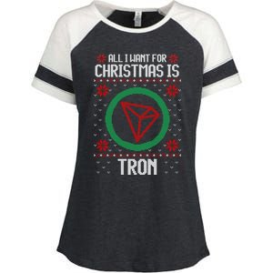 All I Want For Christmas Is Tron And Gift Enza Ladies Jersey Colorblock Tee