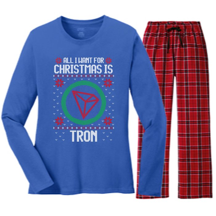 All I Want For Christmas Is Tron And Gift Women's Long Sleeve Flannel Pajama Set 