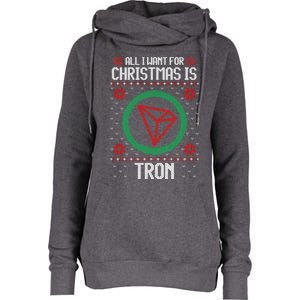 All I Want For Christmas Is Tron And Gift Womens Funnel Neck Pullover Hood