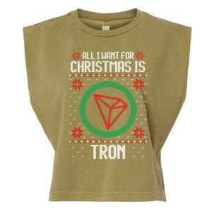 All I Want For Christmas Is Tron And Gift Garment-Dyed Women's Muscle Tee