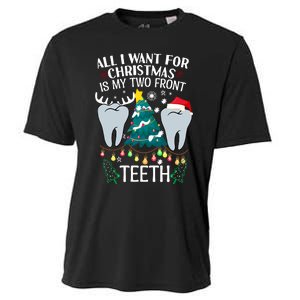 All I Want For Christmas Is My Two Front Teeth Funny Dental Assistant Cooling Performance Crew T-Shirt