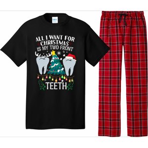 All I Want For Christmas Is My Two Front Teeth Funny Dental Assistant Pajama Set