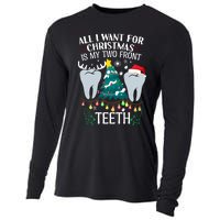 All I Want For Christmas Is My Two Front Teeth Funny Dental Assistant Cooling Performance Long Sleeve Crew