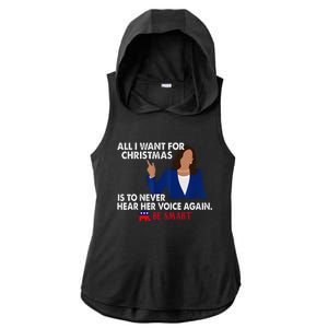 All I Want For Christmas Is To Never Hear Her Voice Again Ladies PosiCharge Tri-Blend Wicking Draft Hoodie Tank