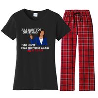 All I Want For Christmas Is To Never Hear Her Voice Again Women's Flannel Pajama Set