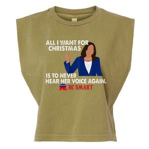 All I Want For Christmas Is To Never Hear Her Voice Again Garment-Dyed Women's Muscle Tee