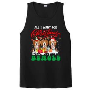 All I Want For Xmas Is A Beagle Three Santa Reindeer Dogs Gift PosiCharge Competitor Tank