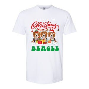 All I Want For Xmas Is A Beagle Three Santa Reindeer Dogs Gift Softstyle CVC T-Shirt