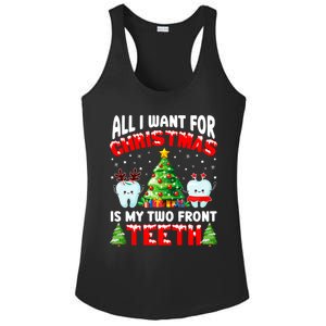 All I Want For Christmas Is My Two Front Teeth Funny Xmas Gift Ladies PosiCharge Competitor Racerback Tank