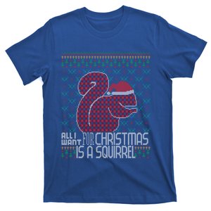 All I Want Is A Squirrel Red Plaid Ugly Christmas Sweater Gift T-Shirt