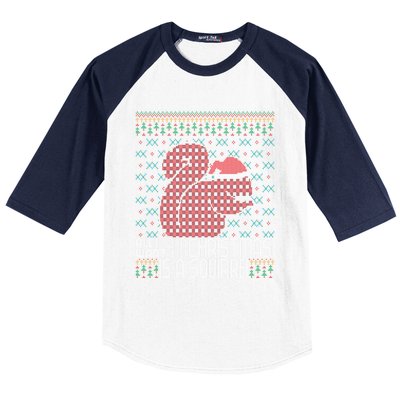 All I Want Is A Squirrel Red Plaid Ugly Christmas Sweater Gift Baseball Sleeve Shirt