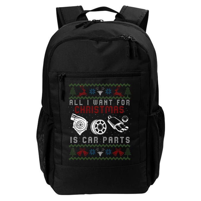 All I Want For Christmas Is More Car Parts Ugly Christmas Backpack