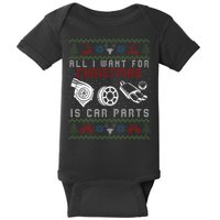 All I Want For Christmas Is More Car Parts Ugly Christmas Baby Bodysuit