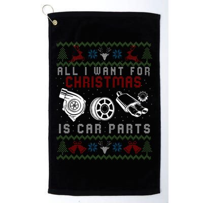 All I Want For Christmas Is More Car Parts Ugly Christmas Golf Towel