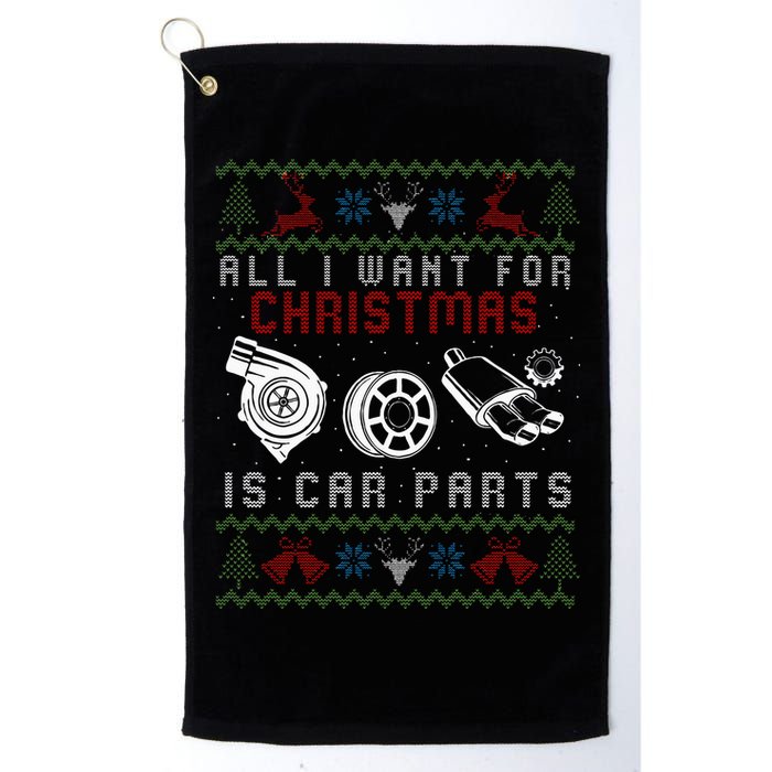 All I Want For Christmas Is More Car Parts Ugly Christmas Golf Towel