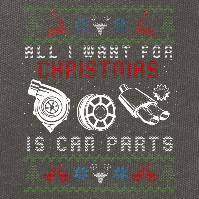 All I Want For Christmas Is More Car Parts Ugly Christmas Cotton Canvas Backpack