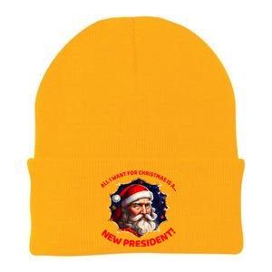 All I Want For Christmas Is A New President Santa Claus Knit Cap Winter Beanie