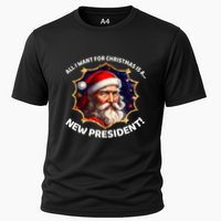 All I Want For Christmas Is A New President Santa Claus Cooling Performance Crew T-Shirt