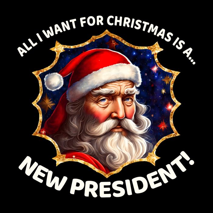 All I Want For Christmas Is A New President Santa Claus Cooling Performance Crew T-Shirt