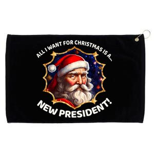 All I Want For Christmas Is A New President Santa Claus Grommeted Golf Towel