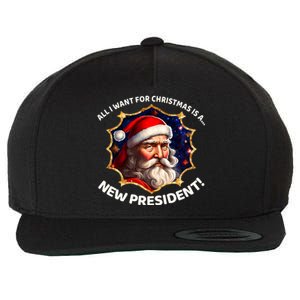 All I Want For Christmas Is A New President Santa Claus Wool Snapback Cap