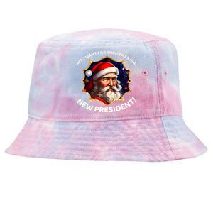 All I Want For Christmas Is A New President Santa Claus Tie-Dyed Bucket Hat