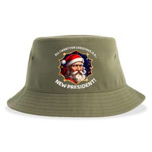 All I Want For Christmas Is A New President Santa Claus Sustainable Bucket Hat