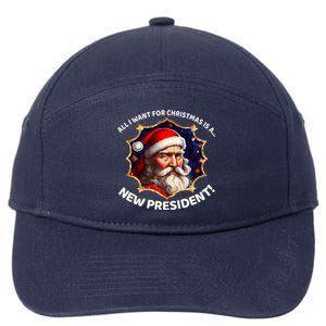 All I Want For Christmas Is A New President Santa Claus 7-Panel Snapback Hat