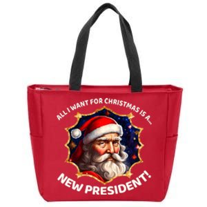 All I Want For Christmas Is A New President Santa Claus Zip Tote Bag