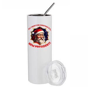 All I Want For Christmas Is A New President Santa Claus Stainless Steel Tumbler