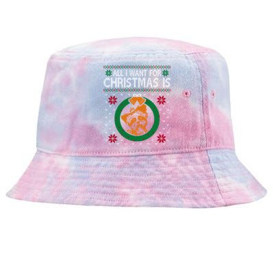 All I Want For Christmas Is Yorkshire Terriers Gift Tie-Dyed Bucket Hat