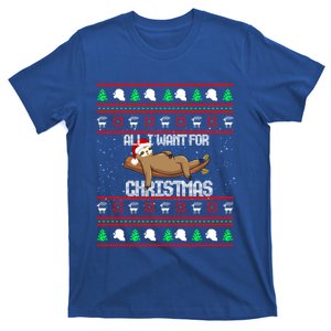 All I Want For Christmas Is A Nap Funny Sleeping Sloth Cool Gift T-Shirt