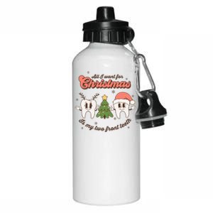 All I Want For Christmas Is My Two Front Teeth Funny Gift Aluminum Water Bottle