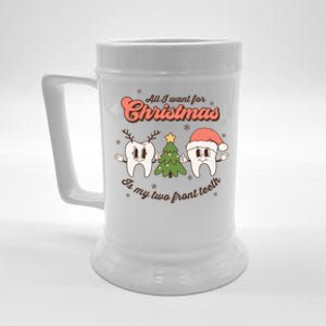 All I Want For Christmas Is My Two Front Teeth Funny Gift Beer Stein