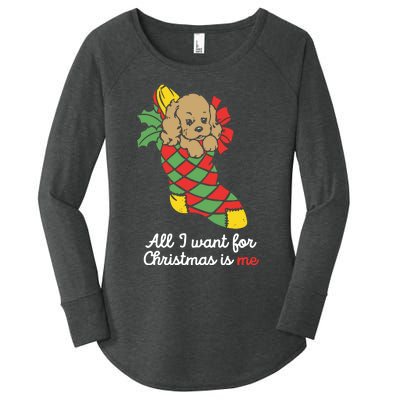 All I Want For Christmas Is Me Women's Perfect Tri Tunic Long Sleeve Shirt