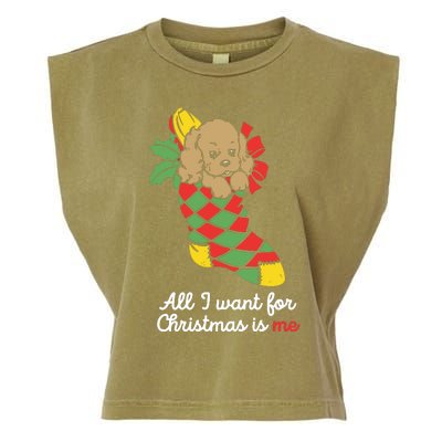 All I Want For Christmas Is Me Garment-Dyed Women's Muscle Tee