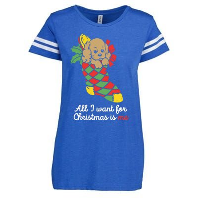 All I Want For Christmas Is Me Enza Ladies Jersey Football T-Shirt