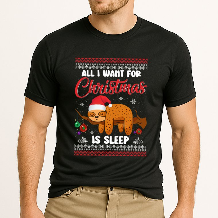 All I Want For Xmas Is Sleep Funny Sloth Gift Performance Shirt