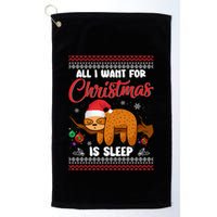 All I Want For Xmas Is Sleep Funny Sloth Gift Golf Towel