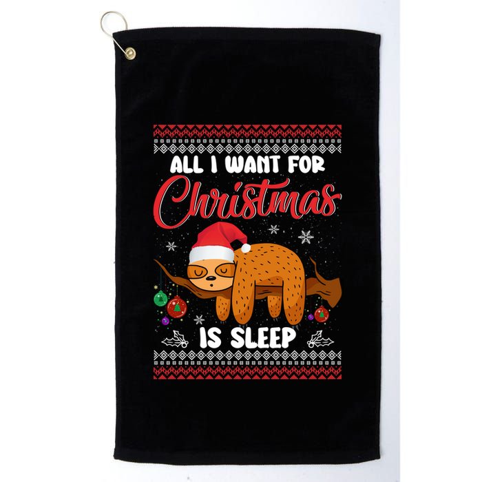 All I Want For Xmas Is Sleep Funny Sloth Gift Golf Towel
