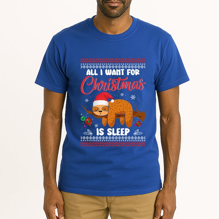 All I Want For Xmas Is Sleep Funny Sloth Gift Tall T-Shirt
